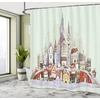 image:imageAmbesonne Deer Shower Curtain Colorful Animal Silhouette Various Christmas Elements Wooden Planks Theme Cloth Fabric Bathroom Decor Set with Hooks 69 W x 70 L Grey MulticolorGreen Lavender