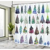 image:imageAmbesonne Deer Shower Curtain Colorful Animal Silhouette Various Christmas Elements Wooden Planks Theme Cloth Fabric Bathroom Decor Set with Hooks 69 W x 70 L Grey MulticolorGreen Purple