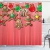 image:imageAmbesonne Deer Shower Curtain Colorful Animal Silhouette Various Christmas Elements Wooden Planks Theme Cloth Fabric Bathroom Decor Set with Hooks 69 W x 70 L Grey MulticolorPale Ruby