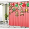 image:imageAmbesonne Deer Shower Curtain Colorful Animal Silhouette Various Christmas Elements Wooden Planks Theme Cloth Fabric Bathroom Decor Set with Hooks 69 W x 70 L Grey MulticolorPale Ruby