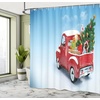 image:imageAmbesonne Deer Shower Curtain Colorful Animal Silhouette Various Christmas Elements Wooden Planks Theme Cloth Fabric Bathroom Decor Set with Hooks 69 W x 70 L Grey MulticolorRed Blue