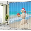 image:imageAmbesonne Deer Shower Curtain Colorful Animal Silhouette Various Christmas Elements Wooden Planks Theme Cloth Fabric Bathroom Decor Set with Hooks 69 W x 70 L Grey MulticolorBlue and Vermilion