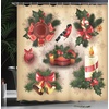 image:imageAmbesonne Deer Shower Curtain Colorful Animal Silhouette Various Christmas Elements Wooden Planks Theme Cloth Fabric Bathroom Decor Set with Hooks 69 W x 70 L Grey MulticolorMulticolor Red