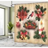 image:imageAmbesonne Deer Shower Curtain Colorful Animal Silhouette Various Christmas Elements Wooden Planks Theme Cloth Fabric Bathroom Decor Set with Hooks 69 W x 70 L Grey MulticolorMulticolor Red