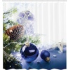 image:imageAmbesonne Deer Shower Curtain Colorful Animal Silhouette Various Christmas Elements Wooden Planks Theme Cloth Fabric Bathroom Decor Set with Hooks 69 W x 70 L Grey MulticolorBlue Grey White