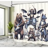 image:imageAmbesonne Flamingo Shower Curtain Serene Birds Surreal and Peaceful Nature Scenery Forest and Lake Cloth Fabric Bathroom Decor Set with Hooks 69 W x 70 L Soft Pink and Lime GreenLavender Blue Brown White
