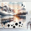image:imageAmbesonne Flamingo Shower Curtain Serene Birds Surreal and Peaceful Nature Scenery Forest and Lake Cloth Fabric Bathroom Decor Set with Hooks 69 W x 70 L Soft Pink and Lime GreenPeach and Pale Slate Blue