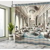 image:imageAmbesonne Flamingo Shower Curtain Serene Birds Surreal and Peaceful Nature Scenery Forest and Lake Cloth Fabric Bathroom Decor Set with Hooks 69 W x 70 L Soft Pink and Lime GreenCoconut and Sea Blue