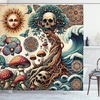 image:imageAmbesonne Flamingo Shower Curtain Serene Birds Surreal and Peaceful Nature Scenery Forest and Lake Cloth Fabric Bathroom Decor Set with Hooks 69 W x 70 L Soft Pink and Lime GreenOrange and Dark Teal
