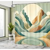 image:imageAmbesonne Flamingo Shower Curtain Serene Birds Surreal and Peaceful Nature Scenery Forest and Lake Cloth Fabric Bathroom Decor Set with Hooks 69 W x 70 L Soft Pink and Lime GreenSeafoam Peach and Amber