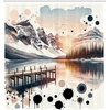 image:imageAmbesonne Flamingo Shower Curtain Serene Birds Surreal and Peaceful Nature Scenery Forest and Lake Cloth Fabric Bathroom Decor Set with Hooks 69 W x 70 L Soft Pink and Lime GreenPeach and Pale Slate Blue