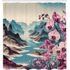image:imageAmbesonne Flamingo Shower Curtain Serene Birds Surreal and Peaceful Nature Scenery Forest and Lake Cloth Fabric Bathroom Decor Set with Hooks 69 W x 70 L Soft Pink and Lime GreenPale Purple and Sea Blue