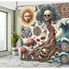 image:imageAmbesonne Flamingo Shower Curtain Serene Birds Surreal and Peaceful Nature Scenery Forest and Lake Cloth Fabric Bathroom Decor Set with Hooks 69 W x 70 L Soft Pink and Lime GreenOrange and Dark Teal