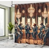 image:imageAmbesonne Flamingo Shower Curtain Serene Birds Surreal and Peaceful Nature Scenery Forest and Lake Cloth Fabric Bathroom Decor Set with Hooks 69 W x 70 L Soft Pink and Lime GreenRedwood Petrol Blue