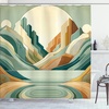 image:imageAmbesonne Flamingo Shower Curtain Serene Birds Surreal and Peaceful Nature Scenery Forest and Lake Cloth Fabric Bathroom Decor Set with Hooks 69 W x 70 L Soft Pink and Lime GreenSeafoam Peach and Amber