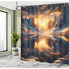 image:imageAmbesonne Flamingo Shower Curtain Serene Birds Surreal and Peaceful Nature Scenery Forest and Lake Cloth Fabric Bathroom Decor Set with Hooks 69 W x 70 L Soft Pink and Lime GreenOrange and Dark Blue