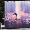 image:imageAmbesonne Hummingbirds Shower Curtain Tropical Flowers and Leaves Natural Foliage Vibrant Color Exotic Rainforest Cloth Fabric Bathroom Decor Set with Hooks 69 W x 70 L Soft Blue Coral GreenPink and Blue
