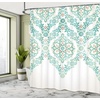 image:imageAmbesonne Hummingbirds Shower Curtain Tropical Flowers and Leaves Natural Foliage Vibrant Color Exotic Rainforest Cloth Fabric Bathroom Decor Set with Hooks 69 W x 70 L Soft Blue Coral GreenGreen Tan