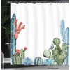 image:imageAmbesonne Hummingbirds Shower Curtain Tropical Flowers and Leaves Natural Foliage Vibrant Color Exotic Rainforest Cloth Fabric Bathroom Decor Set with Hooks 69 W x 70 L Soft Blue Coral GreenGreen and Blue