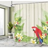 image:imageAmbesonne Hummingbirds Shower Curtain Tropical Flowers and Leaves Natural Foliage Vibrant Color Exotic Rainforest Cloth Fabric Bathroom Decor Set with Hooks 69 W x 70 L Soft Blue Coral GreenCream Green Red