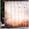 image:imageAmbesonne Hummingbirds Shower Curtain Tropical Flowers and Leaves Natural Foliage Vibrant Color Exotic Rainforest Cloth Fabric Bathroom Decor Set with Hooks 69 W x 70 L Soft Blue Coral GreenPale Pink Orange