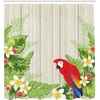 image:imageAmbesonne Hummingbirds Shower Curtain Tropical Flowers and Leaves Natural Foliage Vibrant Color Exotic Rainforest Cloth Fabric Bathroom Decor Set with Hooks 69 W x 70 L Soft Blue Coral GreenCream Green Red
