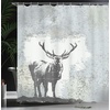image:imageAmbesonne Hummingbirds Shower Curtain Tropical Flowers and Leaves Natural Foliage Vibrant Color Exotic Rainforest Cloth Fabric Bathroom Decor Set with Hooks 69 W x 70 L Soft Blue Coral GreenGrey Black