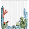 image:imageAmbesonne Hummingbirds Shower Curtain Tropical Flowers and Leaves Natural Foliage Vibrant Color Exotic Rainforest Cloth Fabric Bathroom Decor Set with Hooks 69 W x 70 L Soft Blue Coral GreenGreen and Blue