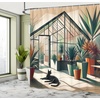 image:imageAmbesonne Pink Shower Curtain Tropical Feels Cheetah Animal Pattern with Bohemian Polka Dotted Backdrop Cloth Fabric Bathroom Decor Set with Hooks 69 W x 70 L Mustard Pale Rose GreyEcru Green and Burnt Orange