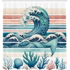 image:imageAmbesonne Pink Shower Curtain Tropical Feels Cheetah Animal Pattern with Bohemian Polka Dotted Backdrop Cloth Fabric Bathroom Decor Set with Hooks 69 W x 70 L Mustard Pale Rose GreyTeal Pale Ruby Blue