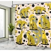 image:imageAmbesonne Pink Shower Curtain Tropical Feels Cheetah Animal Pattern with Bohemian Polka Dotted Backdrop Cloth Fabric Bathroom Decor Set with Hooks 69 W x 70 L Mustard Pale Rose GreyMustard Pale Rose Grey