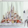 image:imageAmbesonne Deer Shower Curtain Colorful Animal Silhouette Various Christmas Elements Wooden Planks Theme Cloth Fabric Bathroom Decor Set with Hooks 69 W x 70 L Grey MulticolorGreen Lavender