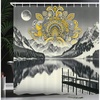 image:imageAmbesonne Flamingo Shower Curtain Serene Birds Surreal and Peaceful Nature Scenery Forest and Lake Cloth Fabric Bathroom Decor Set with Hooks 69 W x 70 L Soft Pink and Lime GreenYellow and Grey