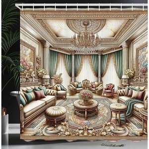 image:imageAmbesonne Flamingo Shower Curtain Serene Birds Surreal and Peaceful Nature Scenery Forest and Lake Cloth Fabric Bathroom Decor Set with Hooks 69 W x 70 L Soft Pink and Lime GreenEcru Seafoam and Cocoa