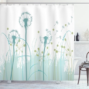 image:imageAmbesonne Hummingbirds Shower Curtain Tropical Flowers and Leaves Natural Foliage Vibrant Color Exotic Rainforest Cloth Fabric Bathroom Decor Set with Hooks 69 W x 70 L Soft Blue Coral GreenKhaki Green
