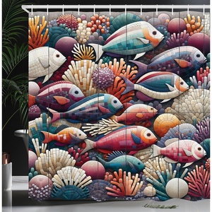 image:imageAmbesonne Pink Shower Curtain Tropical Feels Cheetah Animal Pattern with Bohemian Polka Dotted Backdrop Cloth Fabric Bathroom Decor Set with Hooks 69 W x 70 L Mustard Pale Rose GreyPlum Orange and Teal