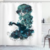 image:imageAmbesonne Antique Shower Curtain Empty Space 2 Doors Armchair and Simple Mirror Golden Yellow Frame Cloth Fabric Bathroom Decor Set with Hooks 69 W x 84 L Blue Sand BrownPetrol Blue White