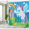 image:imageAmbesonne Antique Shower Curtain Empty Space 2 Doors Armchair and Simple Mirror Golden Yellow Frame Cloth Fabric Bathroom Decor Set with Hooks 69 W x 84 L Blue Sand BrownAqua Green