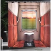 image:imageAmbesonne Antique Shower Curtain Empty Space 2 Doors Armchair and Simple Mirror Golden Yellow Frame Cloth Fabric Bathroom Decor Set with Hooks 69 W x 84 L Blue Sand BrownRed Green Cream