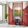 image:imageAmbesonne Antique Shower Curtain Empty Space 2 Doors Armchair and Simple Mirror Golden Yellow Frame Cloth Fabric Bathroom Decor Set with Hooks 69 W x 84 L Blue Sand BrownRed Green Cream