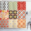 image:imageAmbesonne Monstera Shower Curtain Abstract Mid Century Style Boho Leaves Lines and Geometric Forms Cloth Fabric Bathroom Decor Set with Hooks 69 W x 70 L Evergreen Pale Rust BrownPale Brown