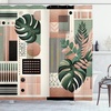 image:imageAmbesonne Monstera Shower Curtain Abstract Mid Century Style Boho Leaves Lines and Geometric Forms Cloth Fabric Bathroom Decor Set with Hooks 69 W x 70 L Evergreen Pale Rust BrownEvergreen Pale Rust Brown