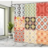 image:imageAmbesonne Monstera Shower Curtain Abstract Mid Century Style Boho Leaves Lines and Geometric Forms Cloth Fabric Bathroom Decor Set with Hooks 69 W x 70 L Evergreen Pale Rust BrownPale Brown