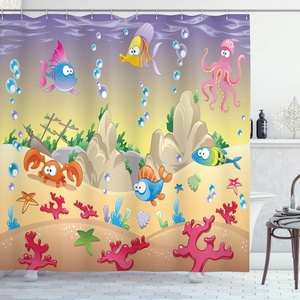 image:imageAmbesonne Antique Shower Curtain Empty Space 2 Doors Armchair and Simple Mirror Golden Yellow Frame Cloth Fabric Bathroom Decor Set with Hooks 69 W x 84 L Blue Sand BrownWarm Taupe Blue