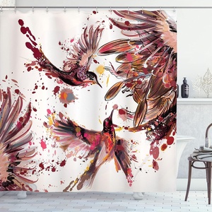 image:imageAmbesonne Antique Shower Curtain Empty Space 2 Doors Armchair and Simple Mirror Golden Yellow Frame Cloth Fabric Bathroom Decor Set with Hooks 69 W x 84 L Blue Sand BrownDark Peach