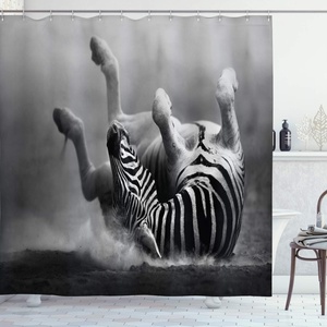 image:imageAmbesonne Antique Shower Curtain Empty Space 2 Doors Armchair and Simple Mirror Golden Yellow Frame Cloth Fabric Bathroom Decor Set with Hooks 69 W x 84 L Blue Sand BrownBlack and White
