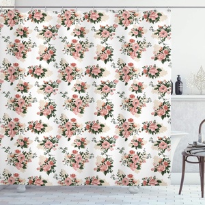 image:imageAmbesonne Monstera Shower Curtain Abstract Mid Century Style Boho Leaves Lines and Geometric Forms Cloth Fabric Bathroom Decor Set with Hooks 69 W x 70 L Evergreen Pale Rust BrownDried Rose Beige