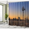 image:imageAmbesonne Hawaiian Shower Curtain Pacific Sunrise at Lanikai Beach Hawaii Wavy Ocean Surface Colorful Sky Scene Cloth Fabric Bathroom Decor Set with Hooks 69 W x 84 L Blue IvoryBlue Brown and Marigold