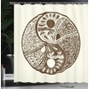 image:imageAmbesonne Hawaiian Shower Curtain Pacific Sunrise at Lanikai Beach Hawaii Wavy Ocean Surface Colorful Sky Scene Cloth Fabric Bathroom Decor Set with Hooks 69 W x 84 L Blue IvoryChocolate and Eggshell