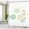 image:imageAmbesonne Hawaiian Shower Curtain Pacific Sunrise at Lanikai Beach Hawaii Wavy Ocean Surface Colorful Sky Scene Cloth Fabric Bathroom Decor Set with Hooks 69 W x 84 L Blue IvoryYellow Green